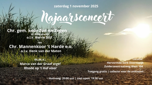 Najaarsconcert in de Hervormde Kerk Doornspijk: Muziek die verbindt